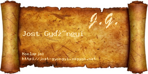 Jost Gyöngyi névjegykártya